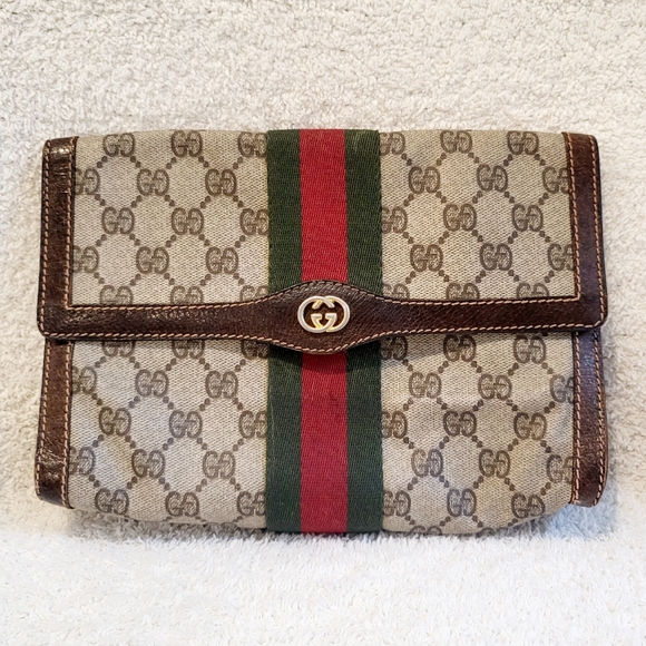 Gucci Vintage Ophidia Parfums Flap Clutch - Picture 1 of 16